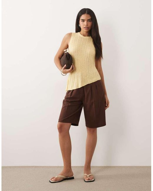 ASOS Multicolor Knitted Ladder Stitch Asymmetrical Top
