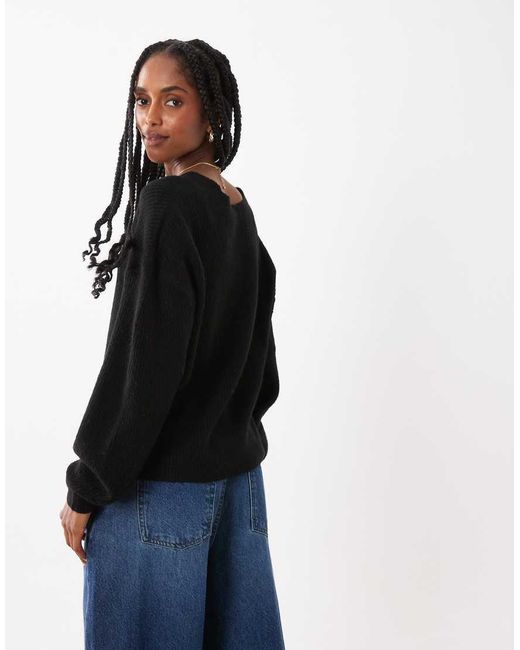Threadbare Black V-Neck Jumper