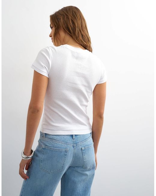 TOPSHOP Blue – mehrlagiges, tailliertes t-shirt