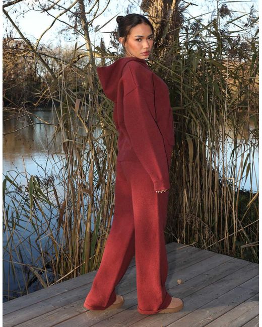 SIMMI Red Harper Knitted Zip Hoodie