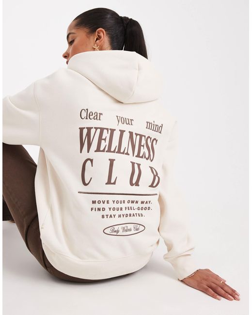 Sweat à capuche duveteux avec motif - lait Cotton On en coloris White