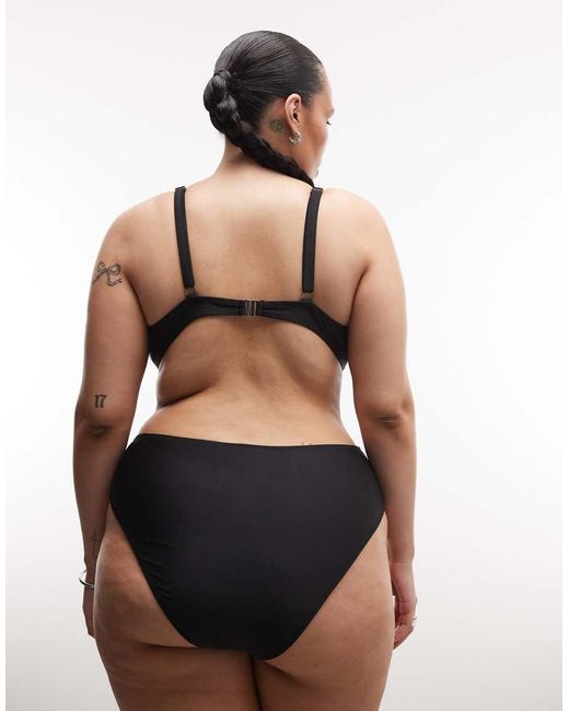 Collusion Black Plus High Waist Bikini Bottom