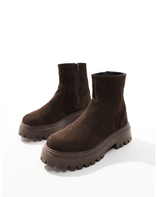 Antigua - bottines chelsea souples en daim Asos Design Wide Fit en coloris Brown