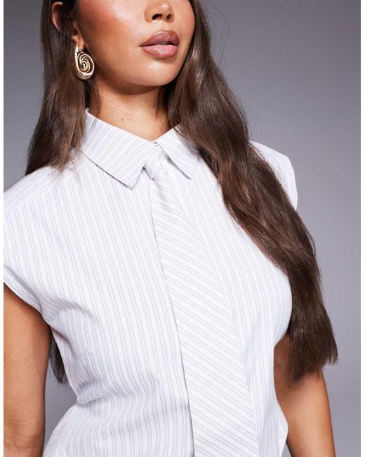 Camicia Senza Maniche A Righe Con Cravatta di ASOS in Blue