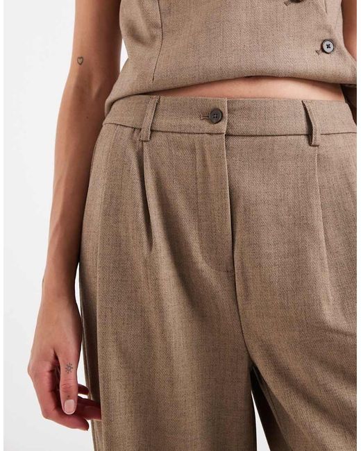 Pieces Natural Wide Leg Tailored Trouser Co-Ord