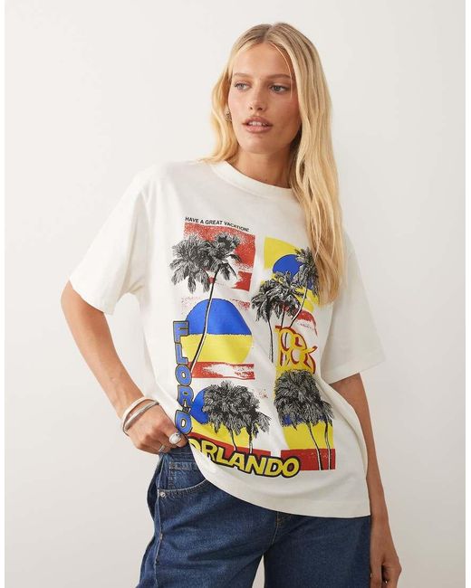 ASOS Blue Oversized T-shirt With Vintage Florida Orlando Graphic