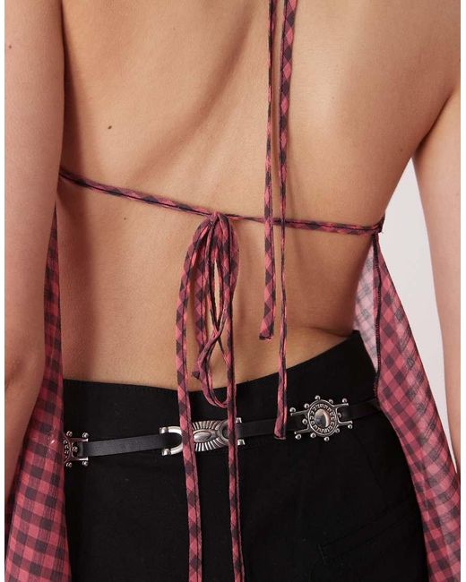 Collusion Pink Chiffon Halter Top
