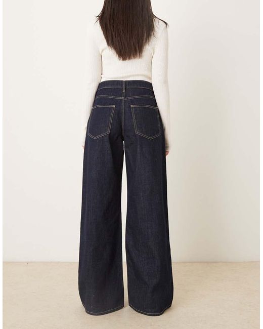 Vaqueros Azul Añil Holgados 100% De Algodón Annie De Mango de color Blue