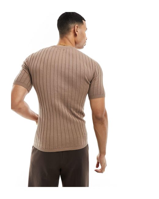 Camiseta ajustada ASOS de hombre de color Brown