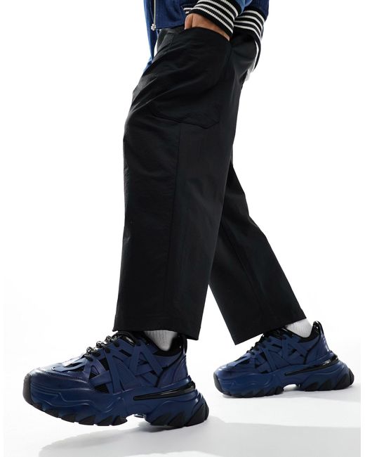 Sneakers con suola spessa di ASOS in Blue da Uomo