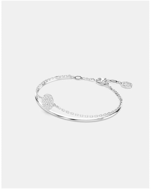 Swarovski Metallic Meteora Rhodium Plated Bangle