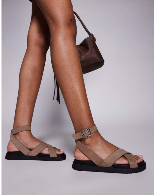 Steve Madden Brown My Bestie Sandals With Strap Buckle
