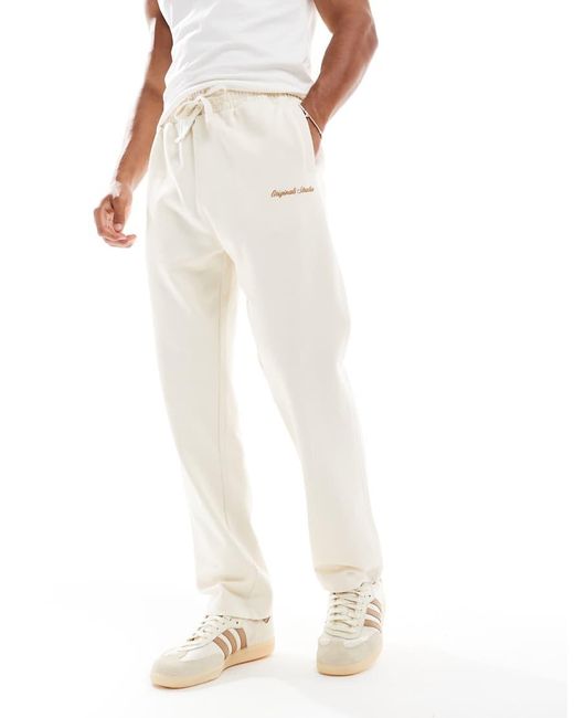 Jack & Jones Ruimvallende Joggingbroek in het White voor heren