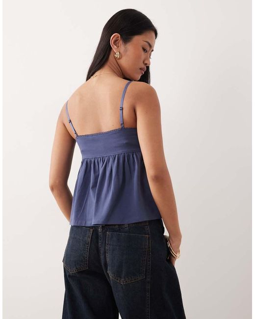 ASOS Blue Trim Detail Babydoll Cami