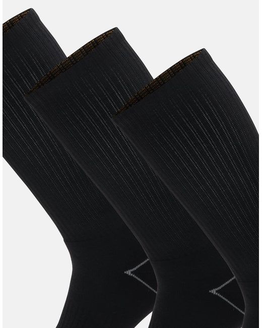 Timberland Black Bowden 3-Pack Full Cushion Crew Sock