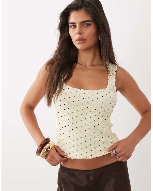 ASOS Green Soft Square Dobby Lace Vest