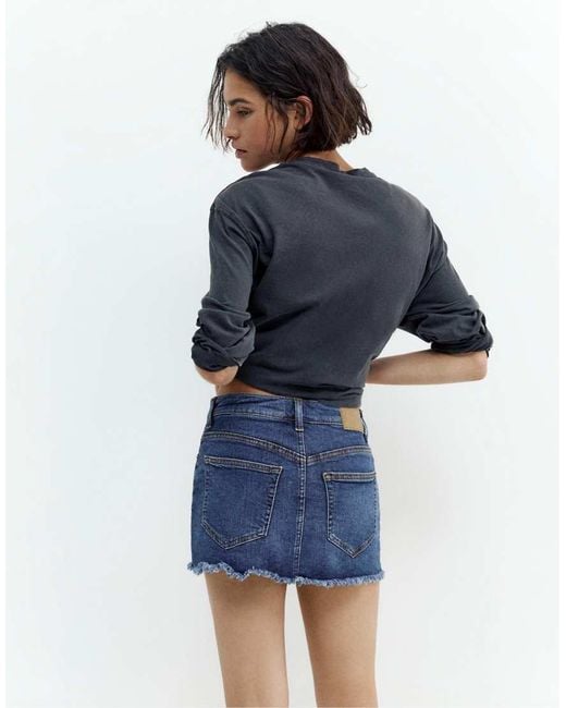 Pull&Bear Blue Denim Skort