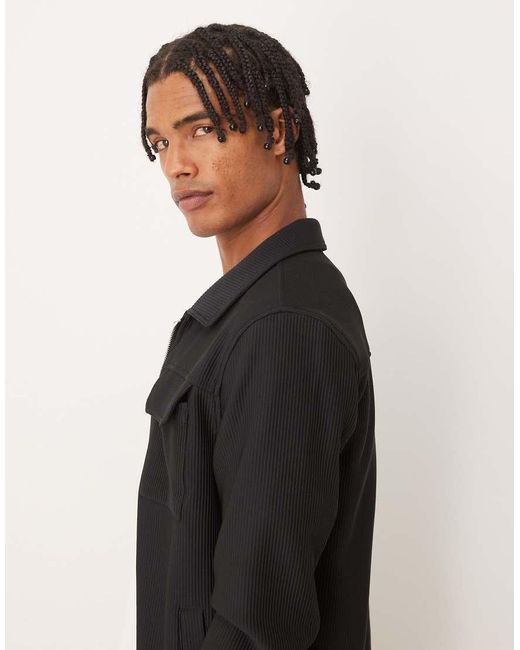 Brave Soul Patch Pocket Shacket in Black for Men | Lyst UK