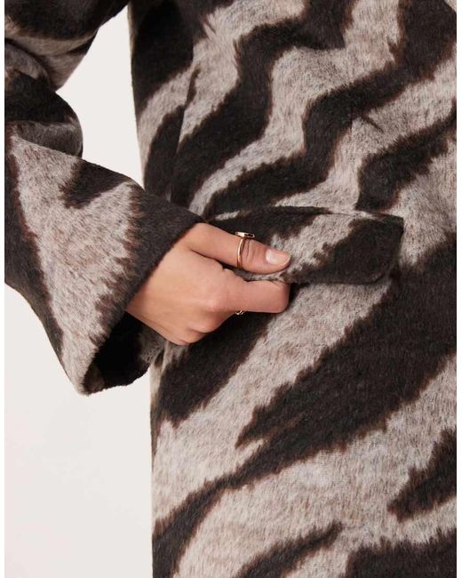 Vila Natural Zebra Print Formal Coat