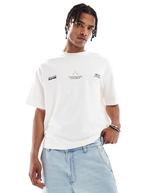 Pull&Bear Gray 'Future Release' Back Graphic for men