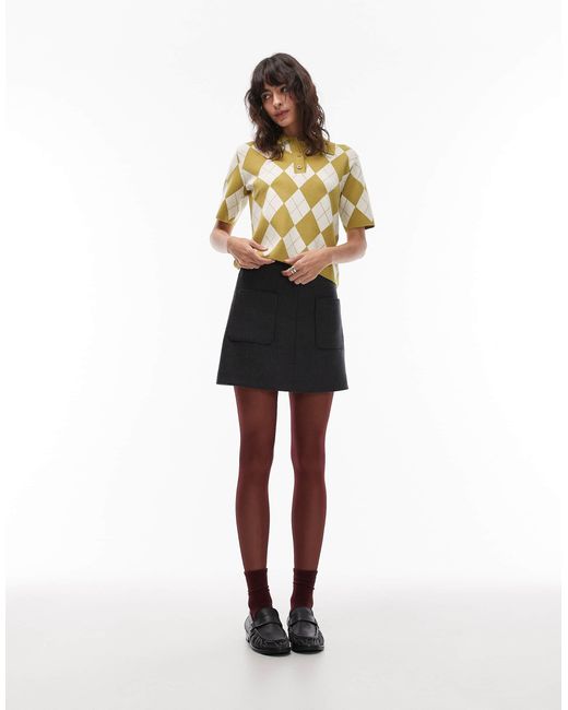 ASOS Multicolor Fine Knit Knitted Polo Top