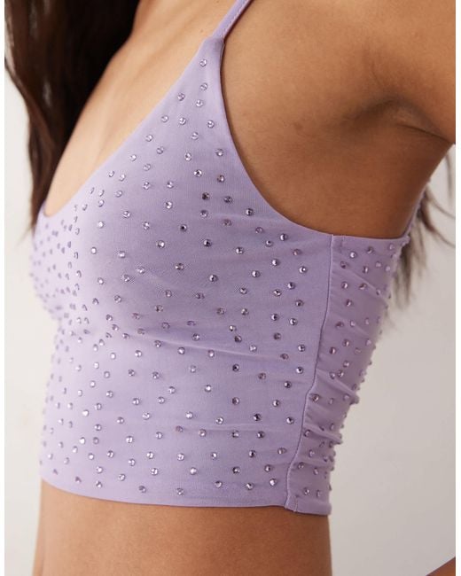 ASOS Purple Hotfix Cropped Cami Top