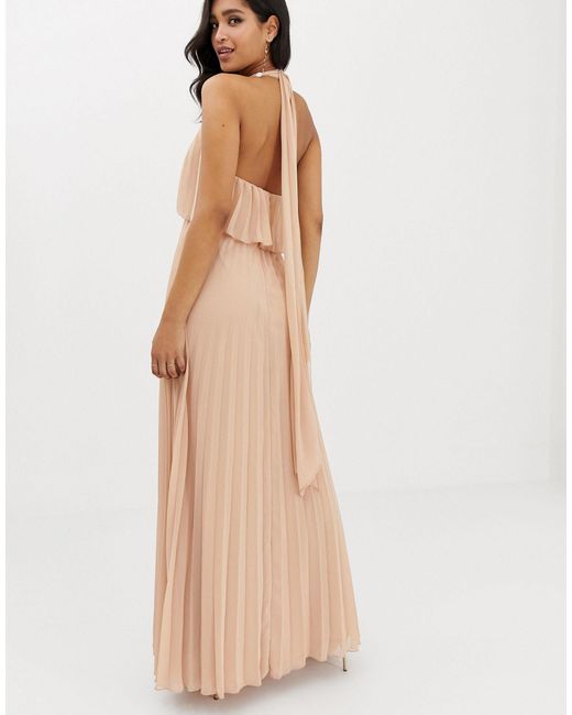 denim halter maxi dress