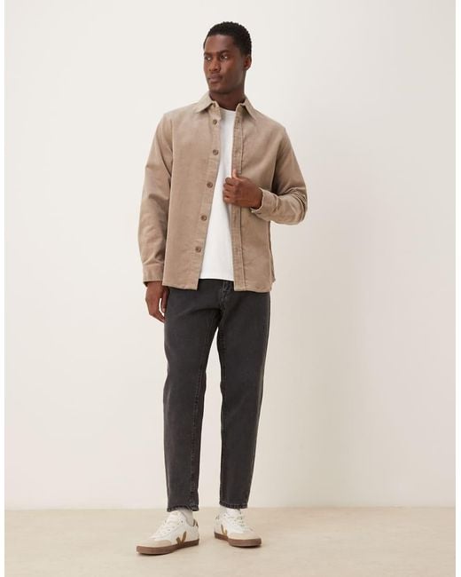 Sobrecamisa Beis De Pana De Mango de hombre de color Natural