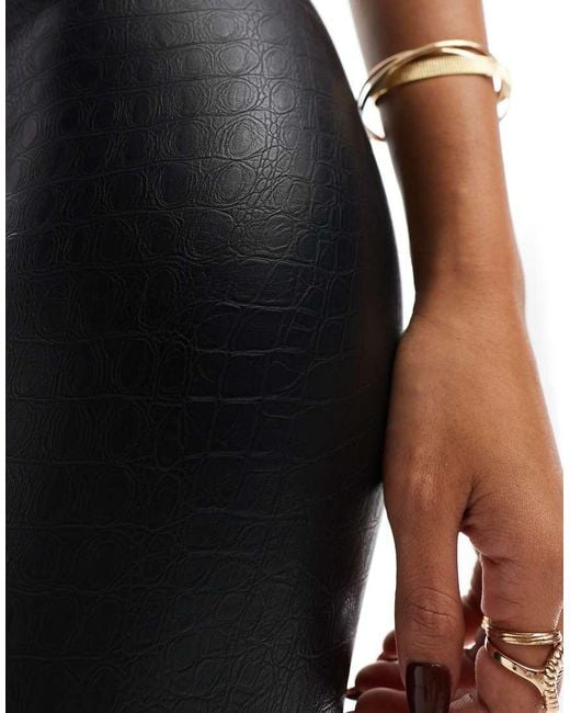Commando White Faux Leather Leopard Print Croc Legging
