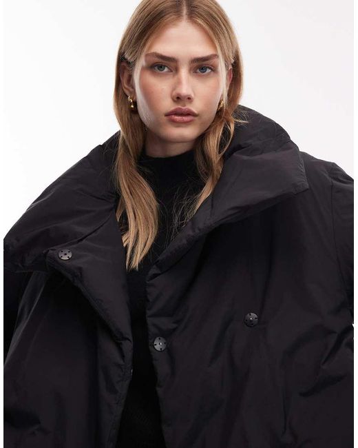 ARKET Black Down Puffer Coat With Clean Padding