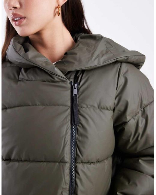 Vero Moda Gray Longline Hooded Puffer Coat