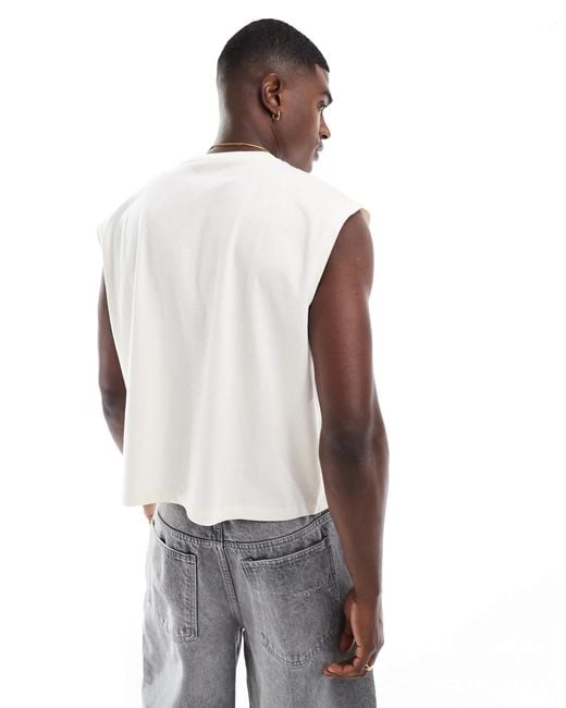 ASOS White Boxy Oversized Tank With Fruit Graphic for men