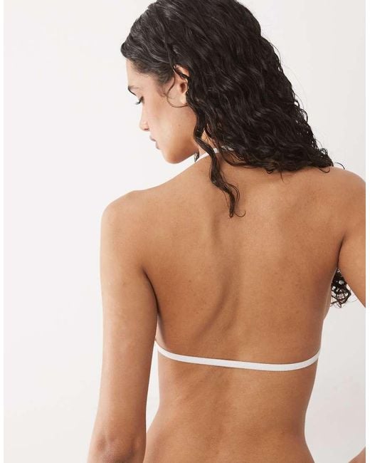 Cotton On White Jersey Halter Triangle Bralette