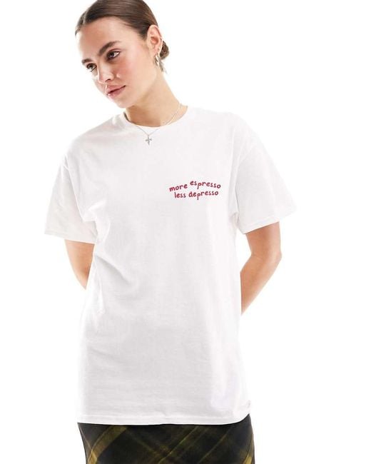 ASOS White Oversized T-shirt With Croissant Espresso Graphic