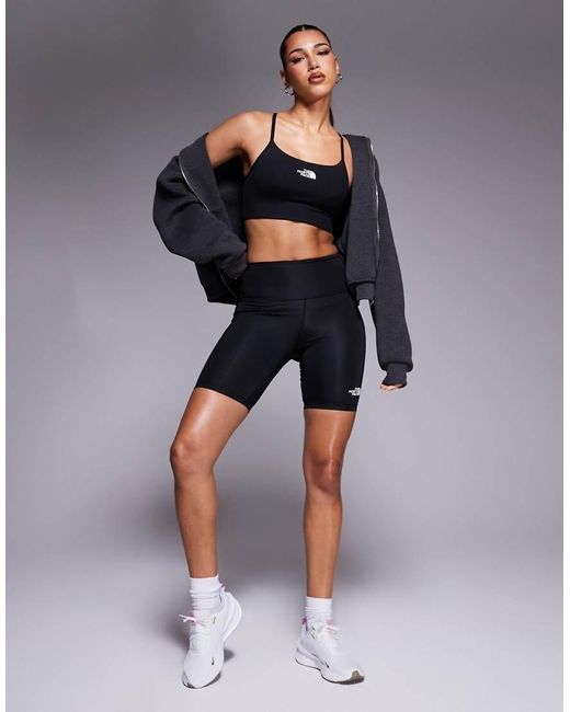 Leggings Cortos De 8" Negros Con Logo Flex De Training The North Face de color Blue