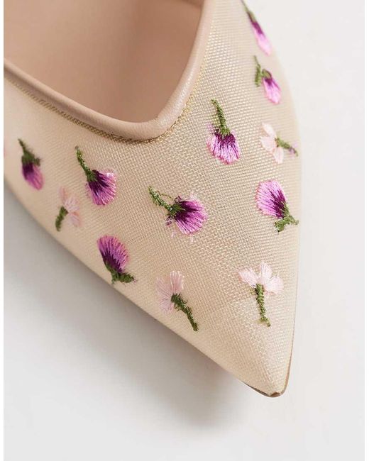 ALDO Natural Carollina Floral Heeled Shoe