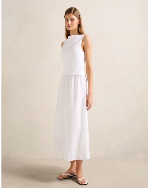 Forever New Natural Slash Neck Sleeveless Midi Dress