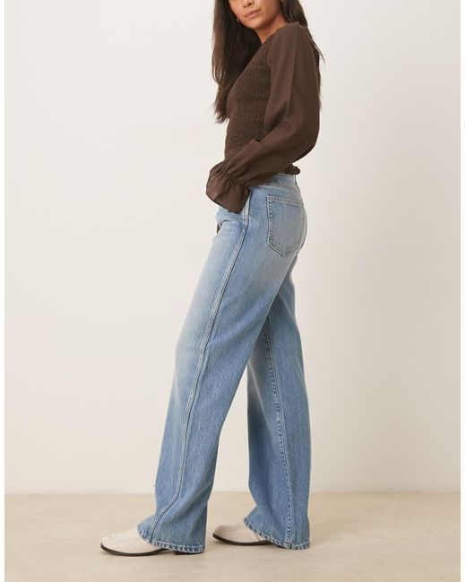 Mango Blue Cecilia Mid Rise Straight Jean