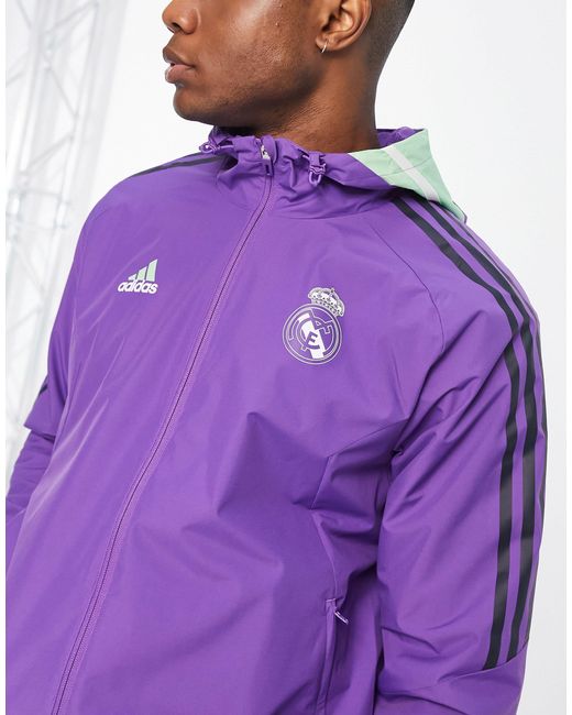 adidas Originals Adidas Football Real Madrid Zip-up Jacket in Purple for  Men | Lyst UK