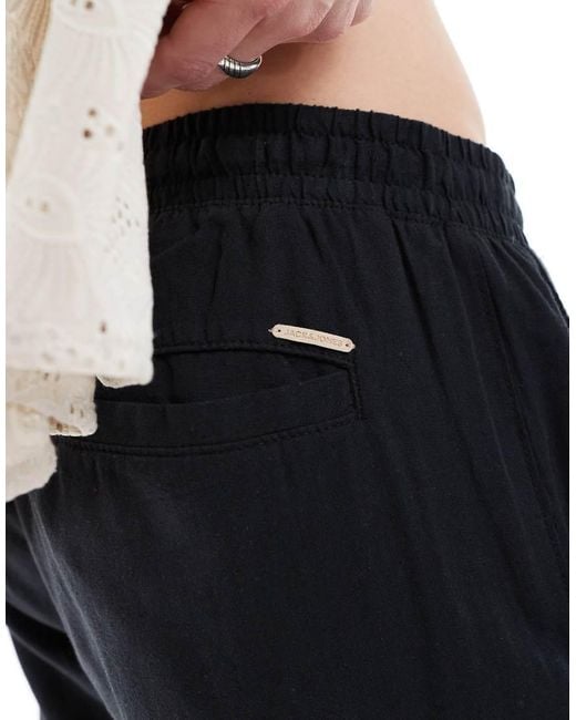 Jack & Jones White Drawstring Linen Mix Pants for men