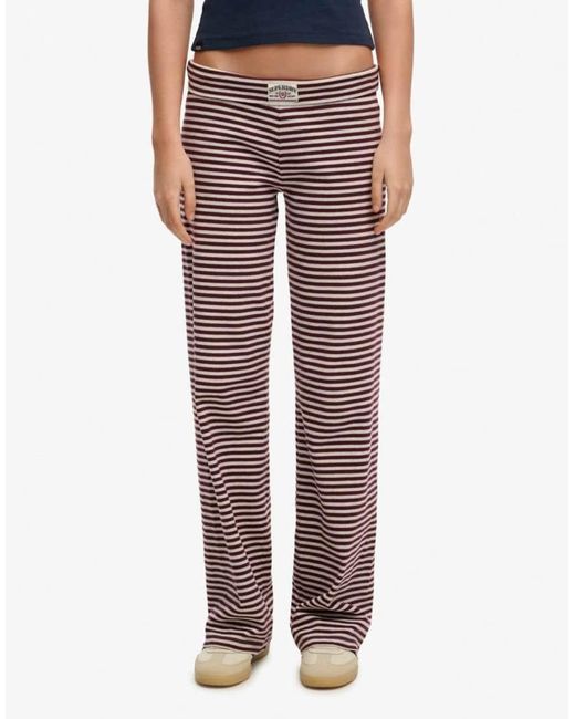 Superdry Blue Athletic Essentials Stripe Jersey Trousers