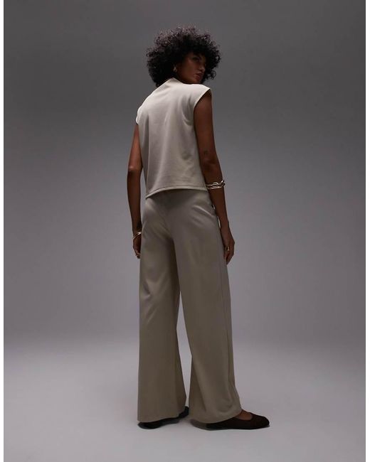 Mango Gray Polyamide Slash Neck Cap Sleeve T-shirt Co-ord