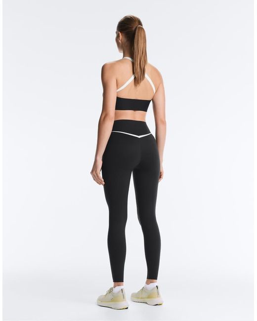 Oysho Blue Perfect-adapt Medium-support Contrast Sports Bra