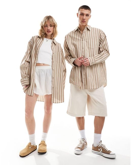 Collusion Natural Unisex Oversized Shirt