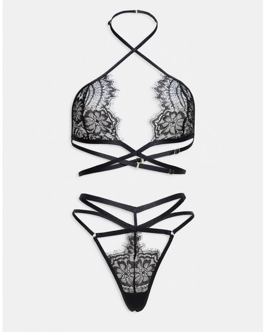 Ann Summers White Infinite Crotchless Foldover Set