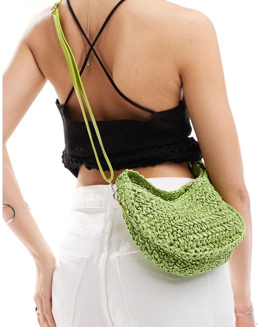 South Beach Green Cross-body Crochet Bag