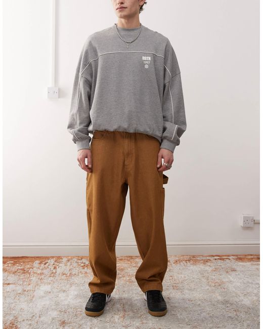 Big - jean baggy oversize style charpentier - fauve Santa Cruz pour homme en coloris Gray
