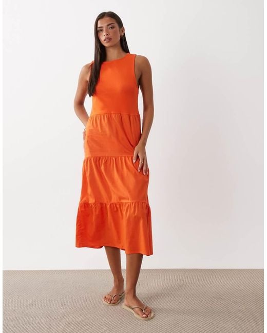 Regatta Orange Tarise Tiered Midi Dress