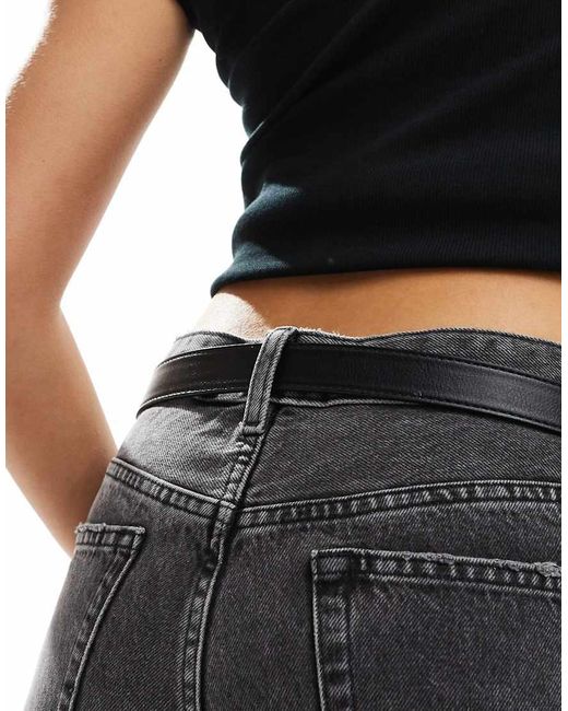 Pieces Black Leather Look Chunky Gold Buckle Belt
