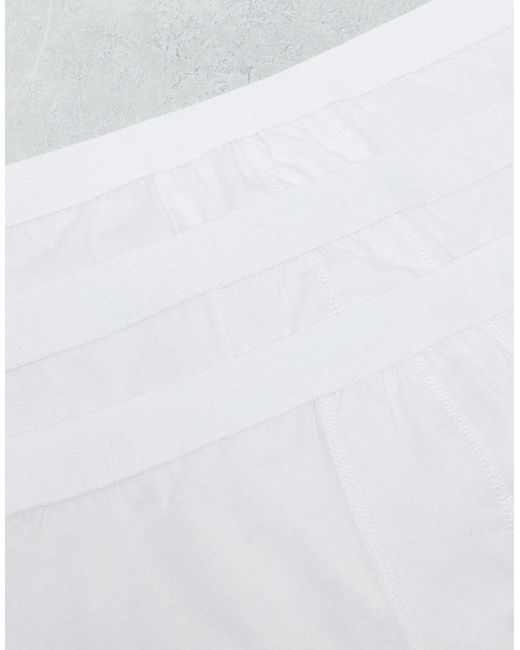 New Look White 3 Pack Trunks for men